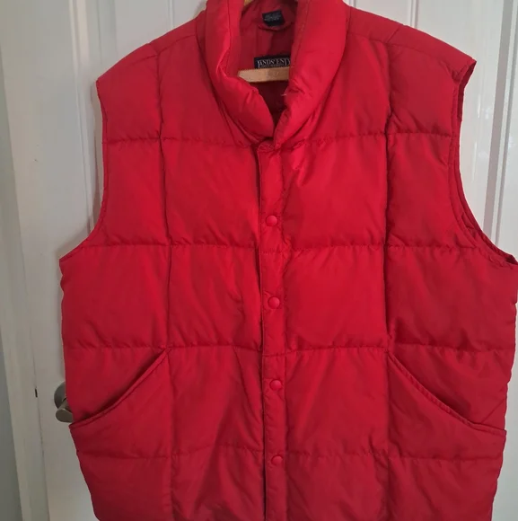 VTG Mens LANDS' END lightweight Down Puffer Vest RED XL 46-48 - Picture 6 of 7